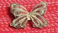 Сребърна брошка филигран пеперуда , снимка 1