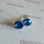 Сребърни обеци на винт с кристали Swarovski Crystal, снимка 6