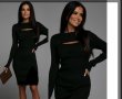 Спортно-елегантна черна рокля, снимка 1 - Рокли - 36932642