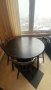 Черна дървена трапезна маса (150 см) и 4 стола, снимка 2