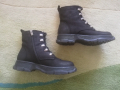 Боти тип кубинки, естествен набук, черни, 37 номер, снимка 3