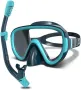 Нова Маска и шнорхел за възрастни – 180° изглед, антифог, силикон, море, снимка 1