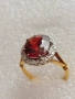 Съвременен дамски златен пръстен 18к с прекрасен гранат и диаманти.Има и сертификат , снимка 5