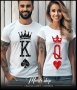 Комплект за двойки KING AN QUEEN CARD SYMBOLS с щампа, снимка 1 - Тениски - 44017951