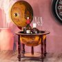 Луксозен дървен бар за напитки Глобус - малък в кафяво