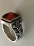 Лот-дамски стари среърни антикварни пръстени,сребро,кехлибар,емайл, снимка 14
