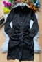 Черна сатенена рокля тип риза, снимка 1 - Рокли - 43034737
