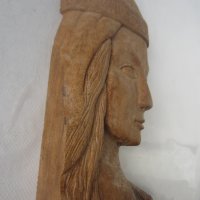 Дърворезба жена глава пано, снимка 7 - Статуетки - 39490484