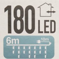 Коледна украса LED лампички тип Ледени висулки 180 броя. IP44 влагоустойчиви за външна употреба., снимка 3 - Декорация за дома - 34849430