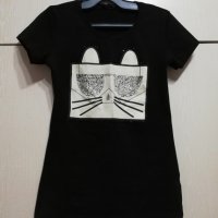 Нова тениска със щампа заек и камъчета, снимка 1 - Тениски - 28818239