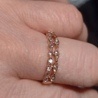 Нежен раздвоен пръстен нов 💥💥, снимка 5 - Пръстени - 39878399