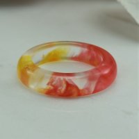 Цветни пръстени от смола, снимка 15 - Пръстени - 33091152