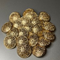Луксозни златисти метални копчета, диаметър: 20мм/2см, кръгли, снимка 1 - Други - 43898772