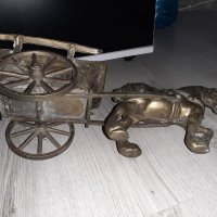 масивен бронзов кон със кару4ка, снимка 5 - Антикварни и старинни предмети - 36670704