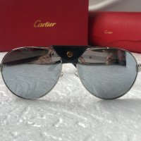 Cartier 2022 мъжки слънчеви очила с кожа, снимка 2 - Слънчеви и диоптрични очила - 37370352