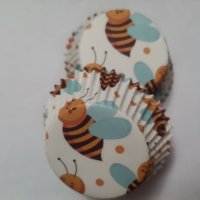 50 бр хартиени капсули Пчела пчели пчелички кошнички за кексчета мъфини парти, снимка 1 - Други - 43188543