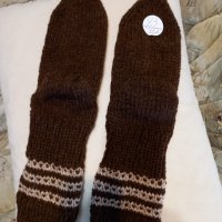 Ръчно плетени чорапи вълна размер 43, снимка 2 - Мъжки чорапи - 39452347