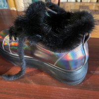 Уникални зимни обувки естествена кожа хамелеон, снимка 1 - Дамски боти - 38690324
