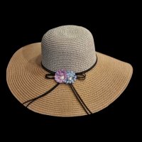 Дамска лятна шапка с голяма периферия G:9423-2, снимка 1 - Шапки - 40311412