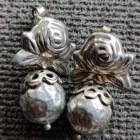 Антикварни сребърни обеци , снимка 3 - Обеци - 37346837