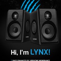 Тонколони Natec Lynx, 6W RMS, 2.0, 4 Ohm,USB,Контрол на звука на кабела, снимка 1 - Тонколони - 32645199