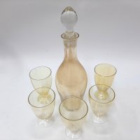 Стар стъклен сервиз за алкохол, ракия, бренди(4.2), снимка 7 - Антикварни и старинни предмети - 43550031