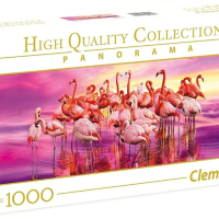  пъзел Clementoni от 1000 части - розовите фламинга РОЗОВО ФЛАМИНГО , снимка 1 - Пъзели - 44911331