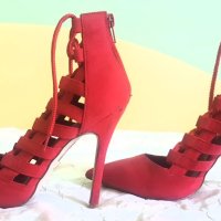 "Tulipano"-червени уникални обувки, снимка 2 - Дамски обувки на ток - 43483804