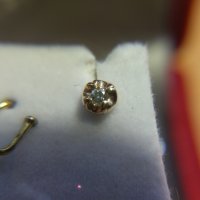     Златни обеци с диаманти, снимка 2 - Обеци - 26549753