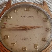 Стар механичен часовник MERCATOR 17 JEWELS INCABLOC SWISS MOVT с позлатена рамка 43078, снимка 2 - Други ценни предмети - 43905495