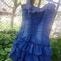 Дънкова лятна рокля, снимка 2 - Рокли - 36764877