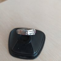 Сребърен дамски пръстен с диаманти и рубини, снимка 4 - Пръстени - 34639150