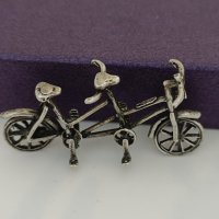 Красиво сребърно двойно колело , снимка 2 - Колиета, медальони, синджири - 43937609