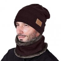 Промо! Комплект шапка и шал - зимни - перфектен подарък 