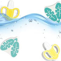 Splish Splash Комплект играчки за баня за малки деца - плаващи банани и бананови листа, снимка 1 - Образователни игри - 43941645