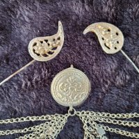 Сребърна Трепка Възрожденски Прочелник накит носия пафта, снимка 5 - Антикварни и старинни предмети - 43171809