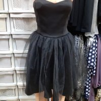 Черна къса рокля с воал, снимка 4 - Рокли - 32379858