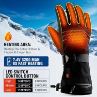 Нови Акумулаторни Електрически самонагряващи ръкавици 7,4 V 6400 mAh Мъже, снимка 4 - Други - 42961120