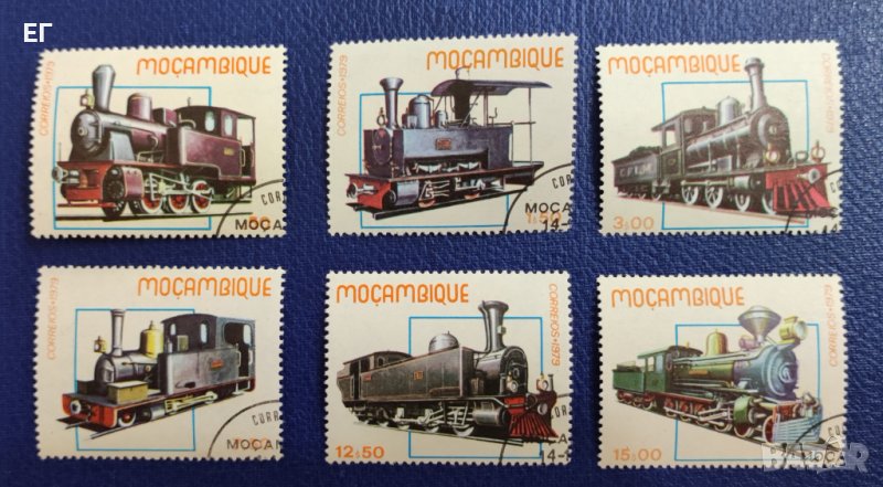 Мозамбик, 1979 г. - пълна серия марки с печат, локомотиви, 1*23, снимка 1