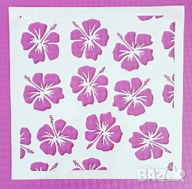 Хибискус Каркаде Китайска роза цвете стенсил шаблон спрей за торта украса сладки Scrapbooking, снимка 1