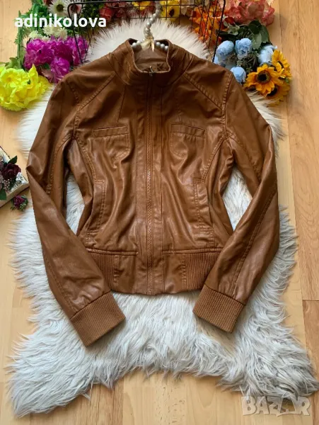 Кафяво кожено яке, снимка 1
