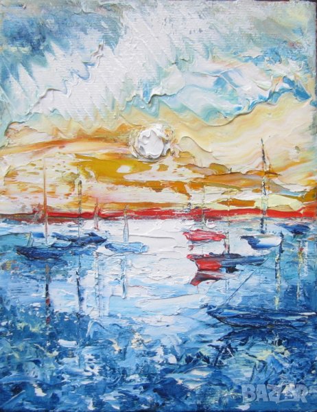 Море пейзаж -  Мима / Art by MiMa kartina painting oil картина, Маслени бои / платно, снимка 1