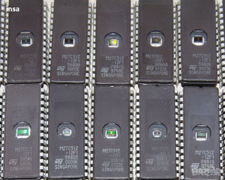 EPROM памети с прозорче интегрални схеми 27c512/27c256/2764/2732/2716, снимка 1
