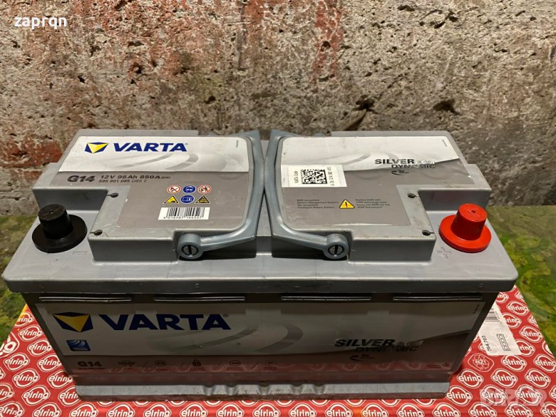 Почти чисто нов акумулатор Варта/Varta Silver AGM/АГМ 95ам/ч 850 А с гаранция , снимка 1