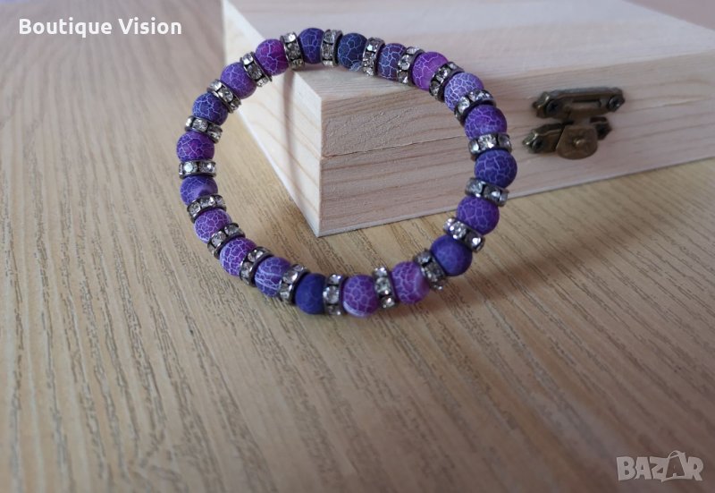 Ново! Гривни с естествени камъни - Ахати различни видове, снимка 1