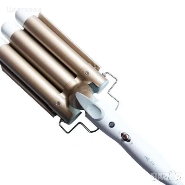 Тройна ретро преса за къдрене на косата. Цвета е според наличноста на слада. , снимка 1