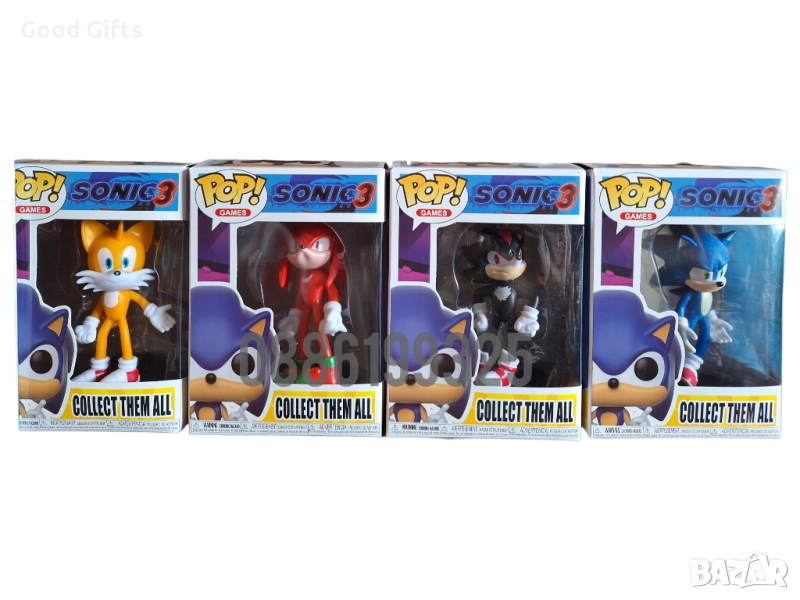Funko POP Фигурки Соник Sonic 3 - син, червен, жълт, черен, снимка 1