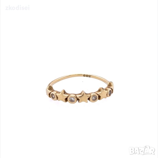 Златен дамски пръстен 1,59гр. размер:56 14кр. проба:585 модел:20547-3, снимка 1