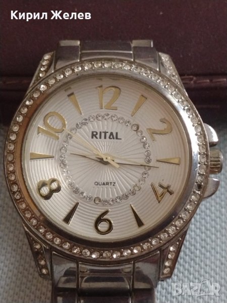 Модерен дизайн дамски часовник RITAL WATER RESIST QUARTZ с кристали 41739, снимка 1