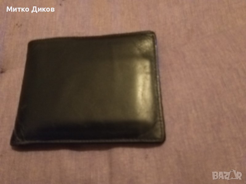 Протфейл черен естествена кожа с допълнително калъвче 115х90мм, снимка 1